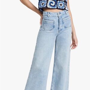 PAIGE Blue Flare Wide Leg Jeans